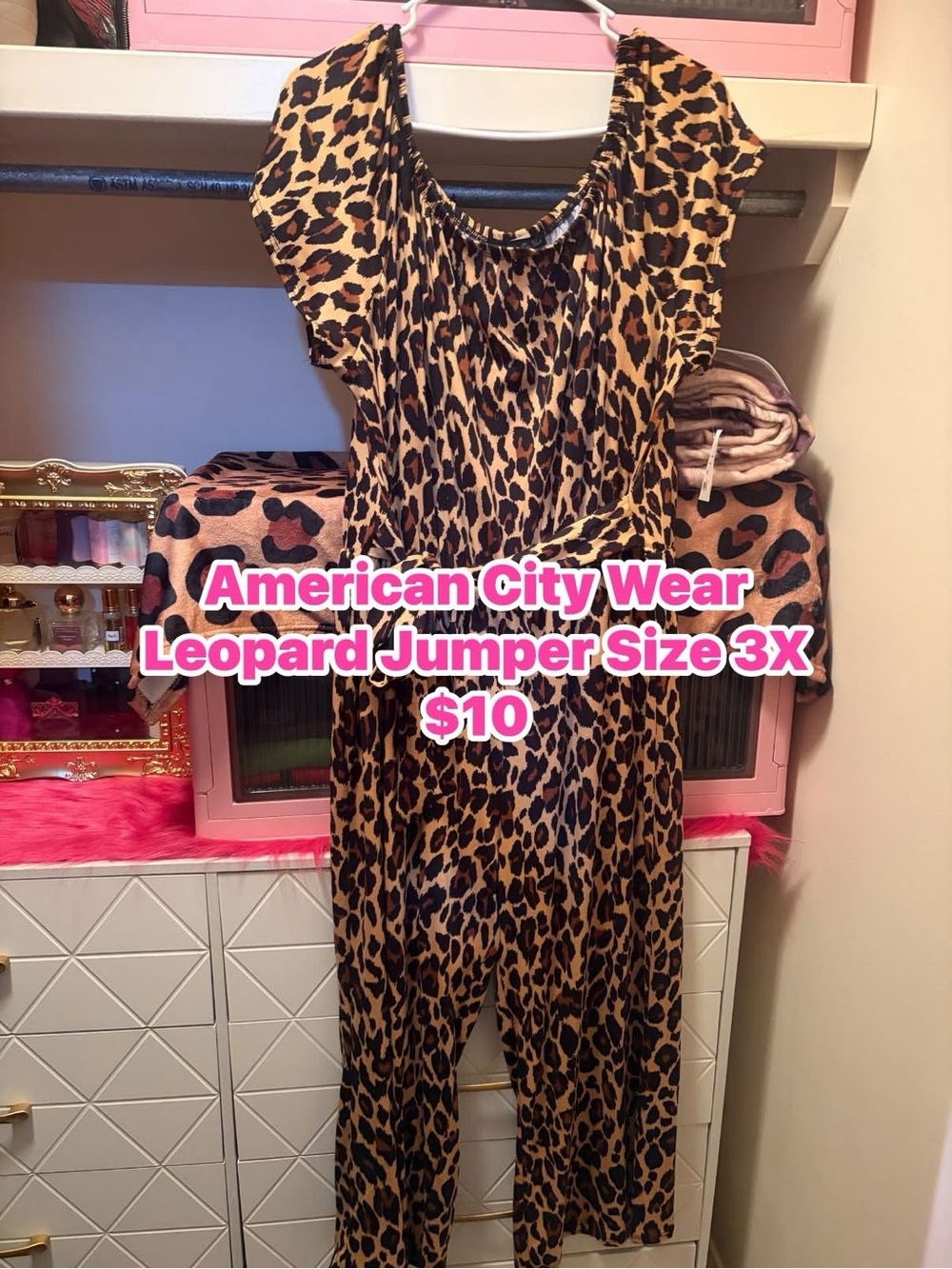 American City Wear Leopard Print Jumpsuit in Brown and Black